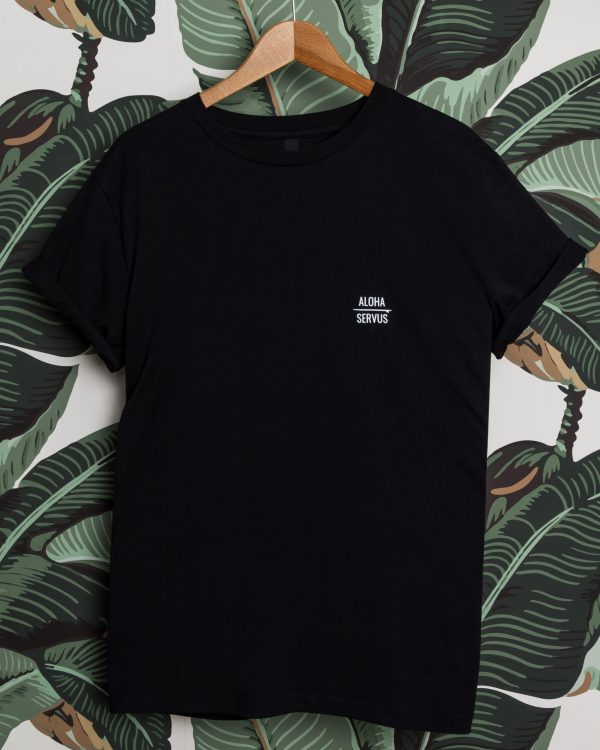 Brennsuppn Surfing - Aloha x Servus - Nachhaltiges Bio Baumwolle Shirt Schwarz / Black
